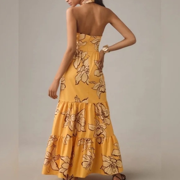 ✨ Anthropologie Hutch Floral Print Halter Maxi Dress - Size 6 - Picture 2 of 3